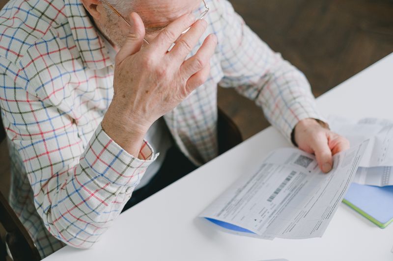 Senior man reviewing tax paperwork, illustrating how the new $6,000 deduction can help ease financial stress. (New $6,000 Senior Tax Deduction Who Qualifies.jpg)
